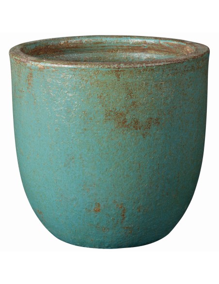 Maceta Bol Cyclades Turquesa 28 cm | Cerámica elegante para interior y exterior

