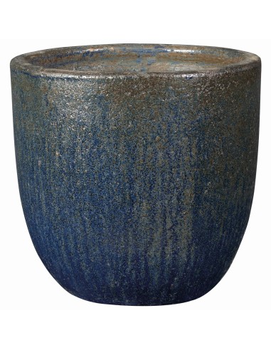 Maceta Bol Cyclades Azul 28 cm | Cerámica brillante para interior y exterior

