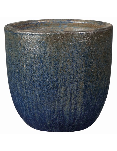 Maceta Bol Cyclades Azul 38 cm | Cerámica brillante para interior y exterior

