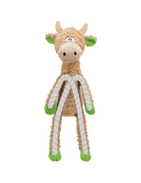 Vaca Felpa/Cuerda 50cm para Perros | Juguete Resistente y Suave

