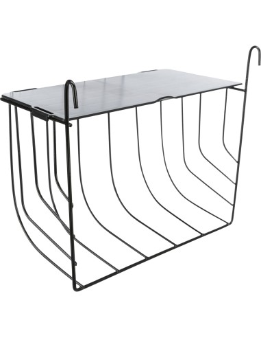 Porta Heno Colgante Negro 20x18x12 cm  Accesorio Práctico para Roedores y Conejos

