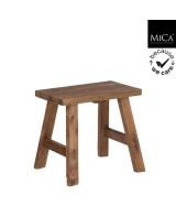 Taburete Marrón de Madera Reciclada 38x28.5x34cm - Mueble Rústico y Sostenible

