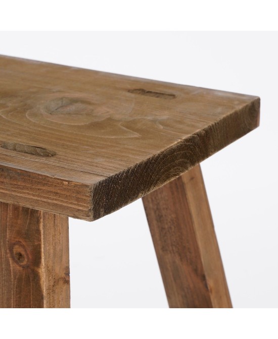Taburete Marrón de Madera Reciclada 38x28.5x34cm - Mueble Rústico y Sostenible

