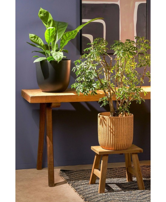 Taburete Marrón de Madera Reciclada 38x28.5x34cm - Mueble Rústico y Sostenible

