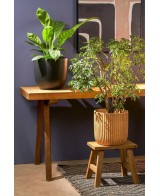 Taburete Marrón de Madera Reciclada 38x28.5x34cm - Mueble Rústico y Sostenible

