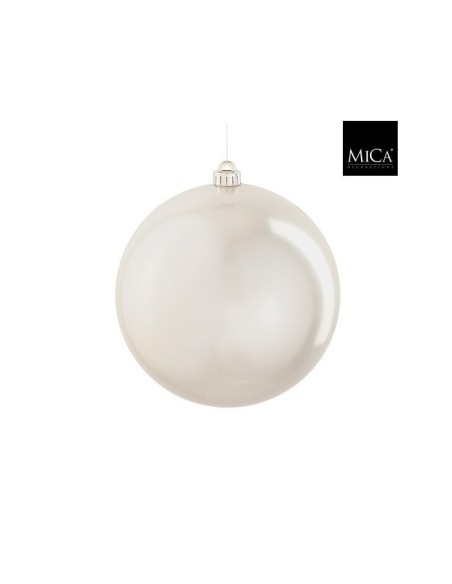Bola Irrompible Perla Crema 15 cm  Adorno Navideño Seguro y Elegante | Endanea Garden
