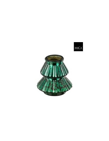 Portavelas Árbol Verde H13xD12 cm  Decoración Navideña Elegante | Endanea Garden