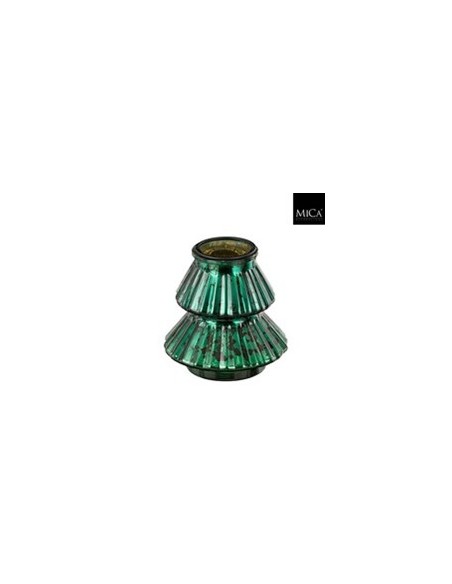 Portavelas Árbol Verde H13xD12 cm  Decoración Navideña Elegante | Endanea Garden