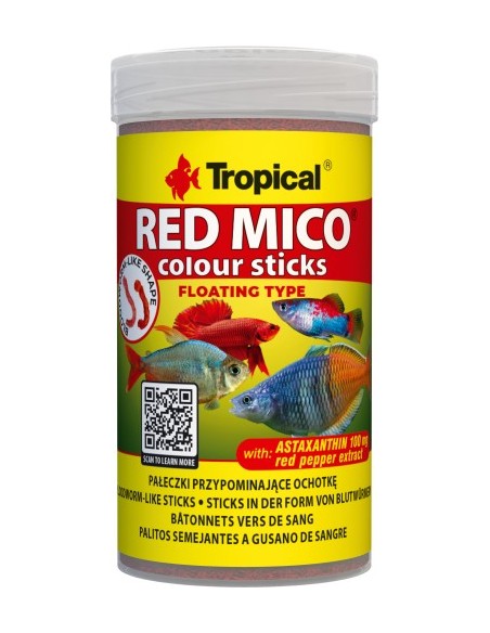 RED MICO COLOUR STICKS Alimento Flotante para Peces Omnívoros y Carnívoros