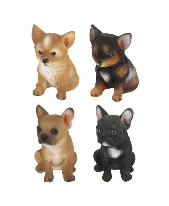 Figura Cachorro Perro Sentado decoración realista para hogar y jardín