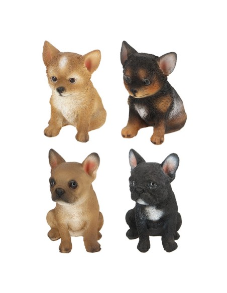 Figura Cachorro Perro Sentado decoración realista para hogar y jardín