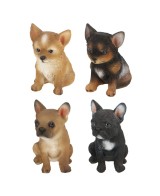 Figura Cachorro Perro Sentado decoración realista para hogar y jardín