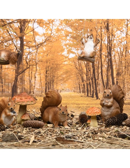 Ardilla Decorativa Grande Realista para Jardín y Hogar