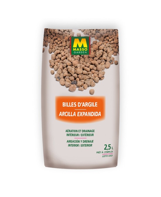 Arcilla Expandida Massó 2.5L  Mejor Drenaje y Aireación para Plantas

