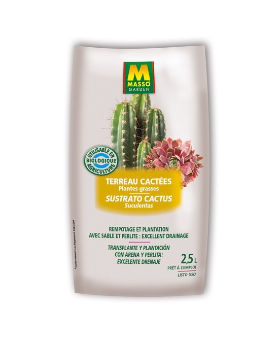 Sustrato Cactus Massó 2.5L  Sustrato especializado para cactus y suculentas

