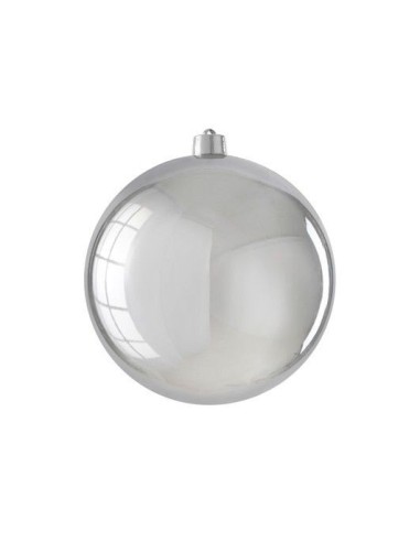 Bola Inrompible 25 cm Plata Brillante  Adorno Resistente para Decoración Navideña