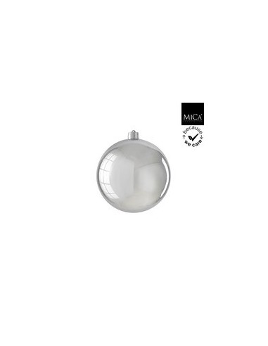 Bola Inrompible 20cm Plata Brillante | Decoración Navidad Resistente