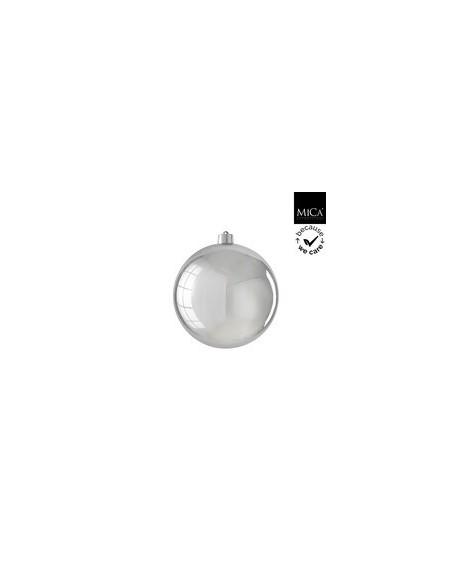 Bola Inrompible 20cm Plata Brillante | Decoración Navidad Resistente