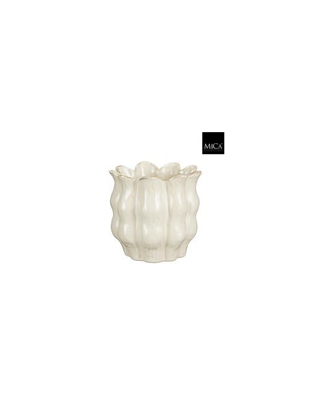 Jarrón Lola Blanco 19 cm | Diseño Moderno y Minimalista | Endanea Garden