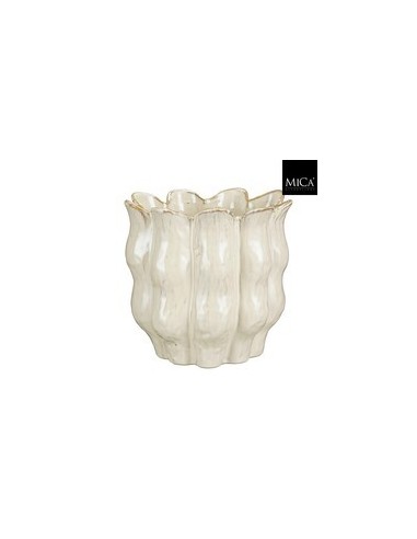 Jarrón Lola Blanco 24x25 cm | Diseño Moderno y Minimalista | Endanea Garden