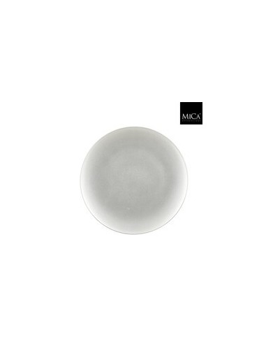 Plato Mila plástico reciclado 33 cm plata | decoración sostenible Endanea Garden