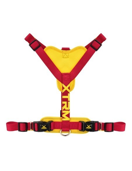 Arnés X-TRM Cronos Neon Flash Rojo 25mmx60-100cm | Seguridad y Comodidad para Perros Medianos y Grandes