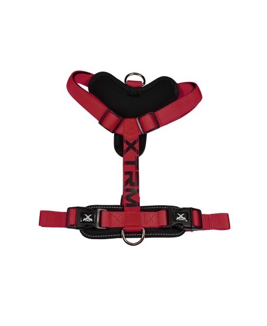 Arnés X-TRM Cronos Neon Flash Rojo/Negro 15mmx35-60cm para perros pequeños | Endanea Mascotas