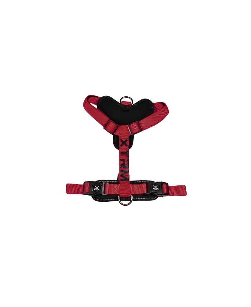 Arnés X-TRM Cronos Neon Flash Rojo/Negro 15mmx35-60cm para perros pequeños | Endanea Mascotas