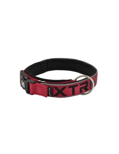 Collar X-TRM Neon Flash Rojo/Negro 25mmx45-55cm | Visibilidad y Seguridad para Perros Medianos y Grandes