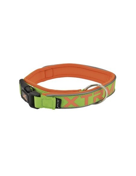 Collar X-TRM Neon Flash Verde 38mmx50-70cm | Visibilidad y Comodidad para Perros Grandes