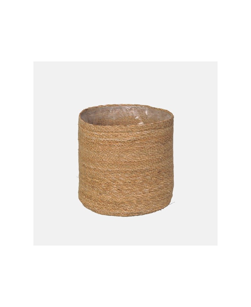 Maceta Cilindro Gamo Plus Natural 30x28 cm  Mimbre Rústico y Duradero | Endanea Garden

