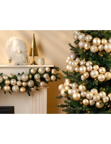 Guirnalda L180cm Crema para decoración navideña elegante y versátil