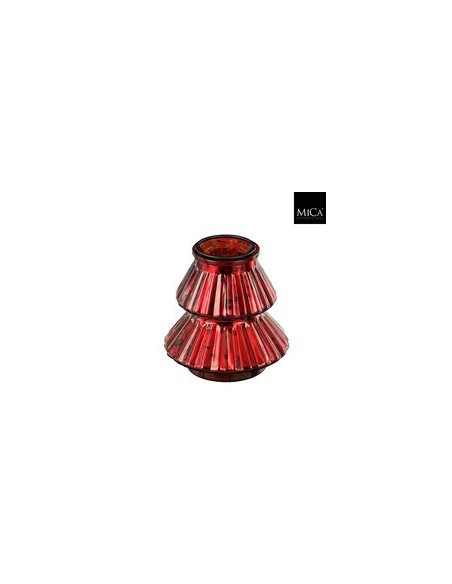Portavelas Árbol Rojo H13xD12cm Decoración Navideña Hogar y Oficina