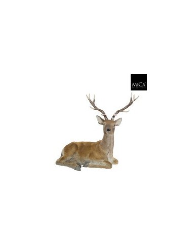 Figura de Ciervo Marrón L88xW47xJ80cm Decoración Natural y Elegante