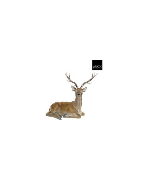 Figura de Ciervo Marrón L88xW47xJ80cm Decoración Natural y Elegante