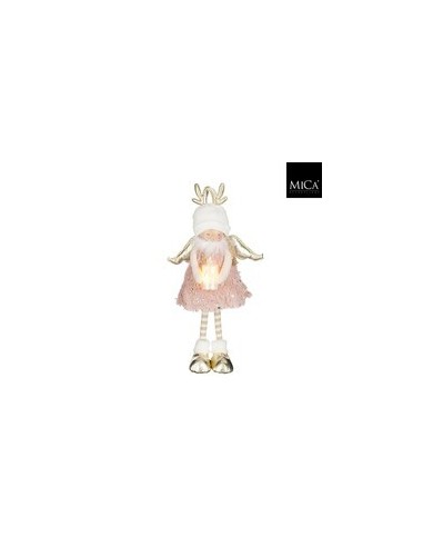 Ángel Rosa con LED L23xW13xH43cm Decoración Navideña Luminoso