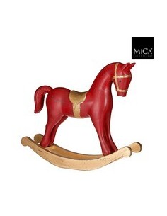 Caballo Balancín Rojo 50x10.5x42 cm Decoración Infantil Vintage