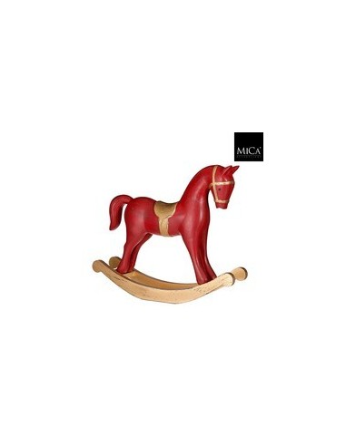 Caballo Balancín Rojo 50x10.5x42 cm Decoración Infantil Vintage