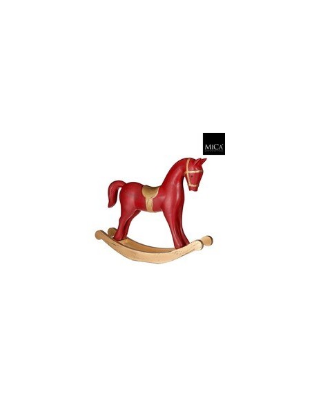 Caballo Balancín Rojo 50x10.5x42 cm Decoración Infantil Vintage