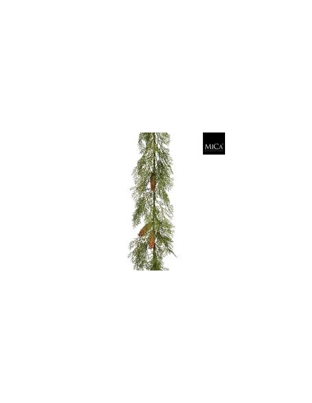 Guirnalda de Cedro 177 cm Verde Natural para Decoración Navideña y Rústica