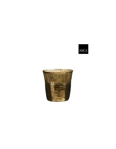 Maceta Xavier Redonda Oro 15x15 cm Decorativa para Plantas Pequeñas