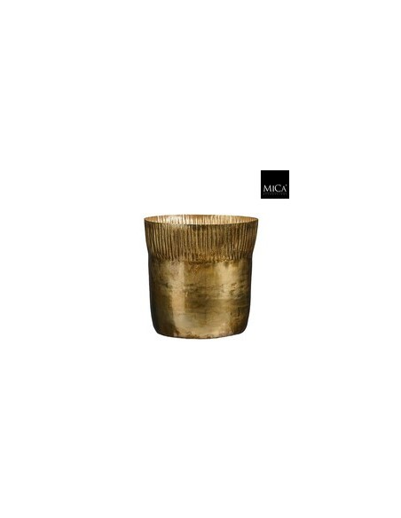 Maceta Xavier Redonda Oro H22xD11cm  Elegancia y Estilo para tu Decoración Interior