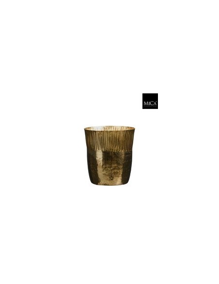 Maceta Xavier Redonda Oro H18 x D17 cm | Decoración Moderna y Elegante