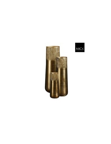 Maceta XAVIER Redonda Oro H65xD21cm para Interior y Exterior | Endanea Garden