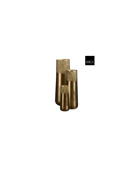 Maceta XAVIER Redonda Oro H82xD29cm Alta y Decorativa | Endanea Garden