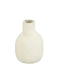 Jarrón de Papel Reciclado Beige H14xD9.5cm Ecofriendly y Decorativo