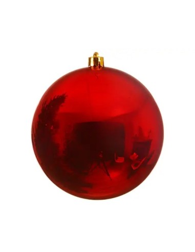 Bola de Navidad Roja 25 cm Adorno Grande y Brillante para Decoración Navideña