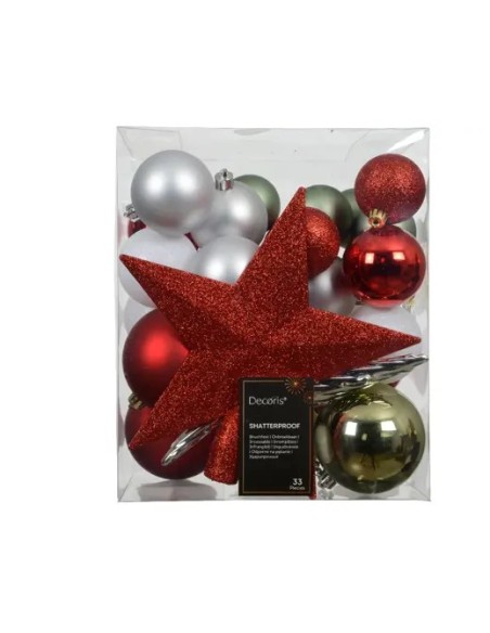 Bola Navideña D8cm Mix de colores para decoración festiva