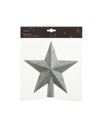 Estrella para la Copa del Pino Plata Brillo | Adorno de Navidad Elegante

