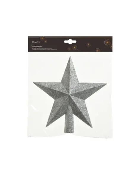Estrella para la Copa del Pino Plata Brillo | Adorno de Navidad Elegante

